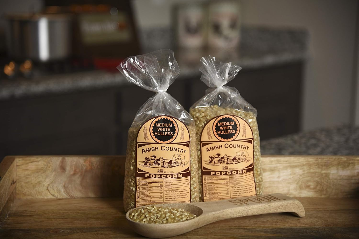 | 2-2 Lb Bags - Medium White Kernels | Old Fashioned, Non-Gmo and Gluten Free (2-2Lb Bags)