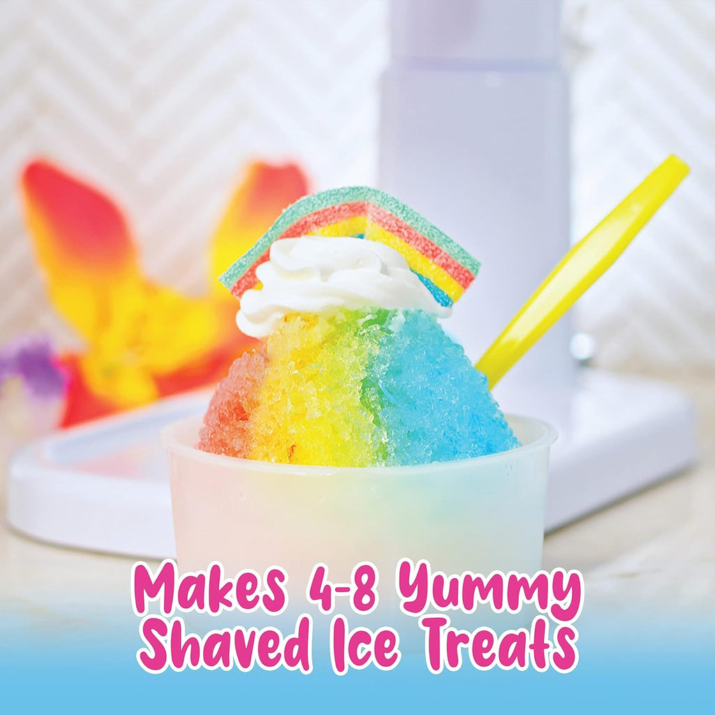 Syrup Assortment with 3 - 16Oz Bottles, 25 Snow Cone Cups, 25 Spoon Straws, and 3 Pouring Spouts. Flavors: Cherry, Blue Raspberry, and Grape. Allergy-Friendly.