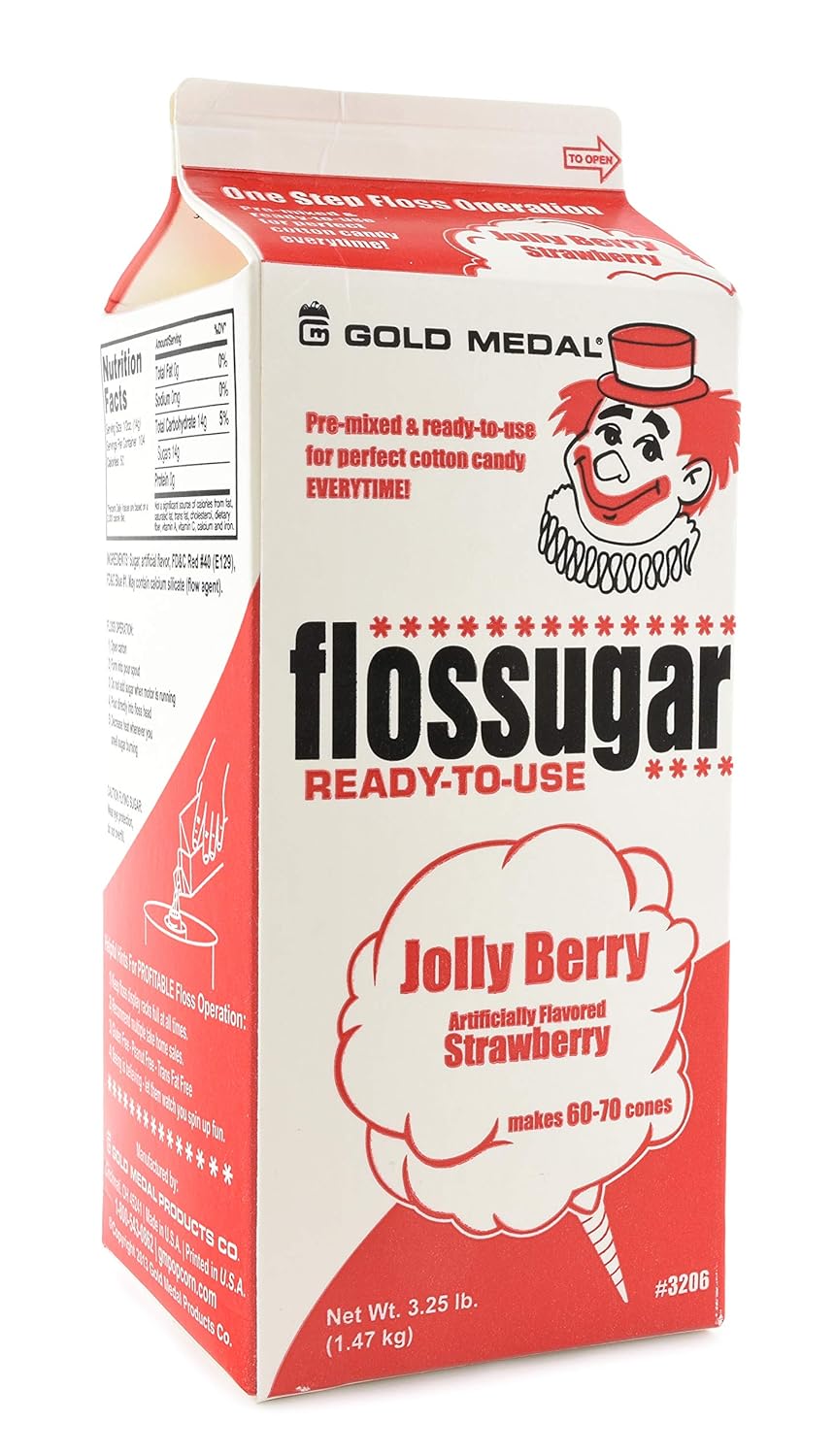 Gold Medal Strawberry Candy Floss Sugar, 52 Oz - 1/2 Gallon